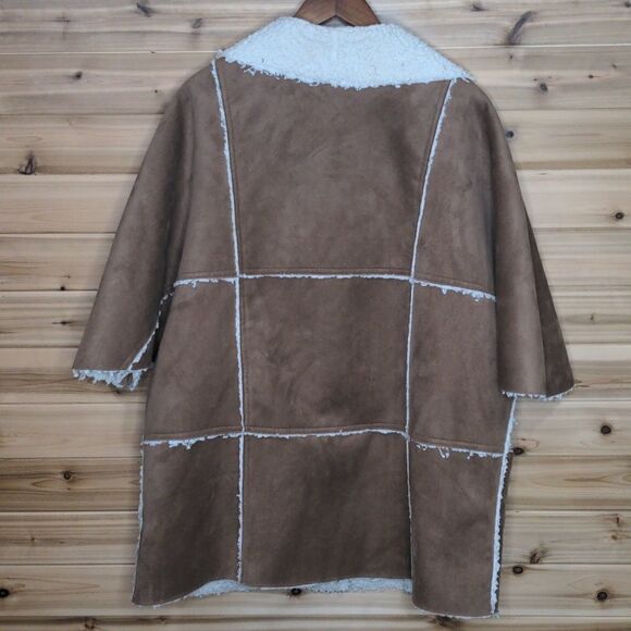 Chico's Jacket Women's S/M Tan Faux Suede Sherpa Logan Jacket 0/1 - Picture 6 of 12